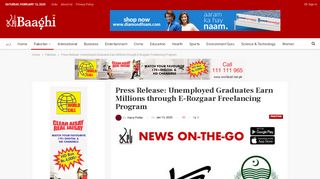 
                            7. Press Release: Unemployed Graduates Earn Millions through ... - Erozgaar Portal