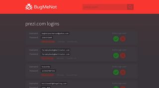 
prezi.com passwords - BugMeNot  
