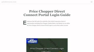 
                            8. Price Chopper Direct Connect Portal Login Guide - PSIadoreyou - Price Chopper Portal Portal