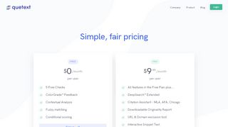 
                            3. Pricing Simple & fair - Pricing | Quetext - Quetext Login