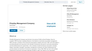 
                            5. Priestley Management Company | LinkedIn - Priestley Management Portal