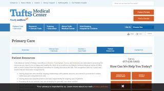 
                            4. Primary Care Patient Resources | Tufts Medical Center - Tufts Medical Center Patient Portal