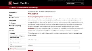 
                            7. Primary Email - University of South Carolina - South Carolina Email Portal