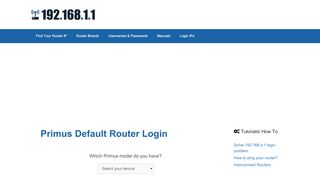
                            9. Primus routers - Login IPs and default usernames & passwords - Primus Router Portal