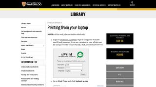 
                            2. Printing from your laptop | Library | University of Waterloo - Uprint Waterloo Portal