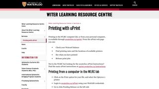 
                            1. Printing with W Print | Witer Learning Resource Centre ... - Uprint Waterloo Portal