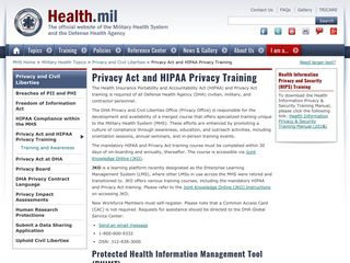 Privacy Act and HIPAA Privacy Training | Health.mil