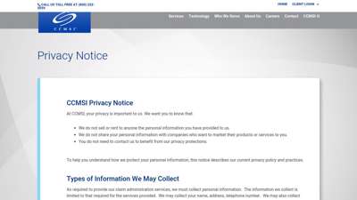 Privacy Notice - CCMSI