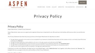 
                            8. Privacy Policy - | Aspen Manchester VT - Aspen Portal Manchester