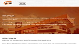 
Privacy Policy - A&W - A&W Franchise   
