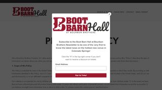 
Privacy Policy | Boot Barn Hall
