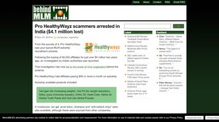 
                            6. Pro HealthyWayz scammers arrested in India ($4.1 million lost) - Pro Healthywayz International Portal