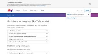 
                            1. Problems accessing Sky Yahoo Mail | Sky Help | Sky.com - Sky Sign In Problem