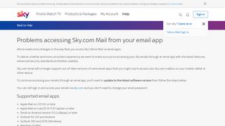 
                            2. Problems accessing Sky.com Mail from your email app | Sky ... - Sky Email Portal Problems Google
