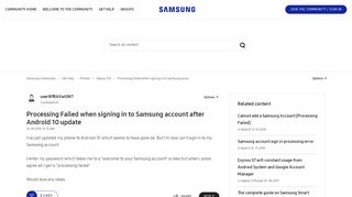 
                            6. Processing Failed when signing in to Samsung accou ... - Samsung Apps Portal Processing Failed