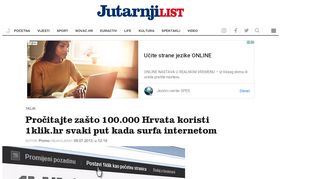 
                            7. Pročitajte zašto 100.000 Hrvata koristi 1klik.hr svaki put kada surfa ... - 1klik Portal