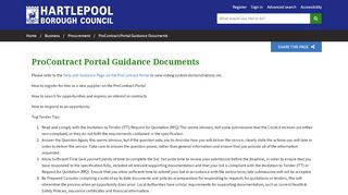 
                            7. ProContract Portal Guidance Documents - Hartlepool Borough Council - Pro Contract Portal