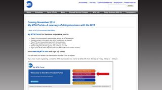 Procurement - MTA.info - Mtabsc Self Service Portal