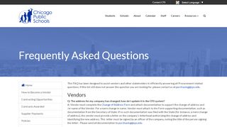 
                            5. Procurement : Procurement: Frequently Asked Questions - CPS - Cps Supplier Portal