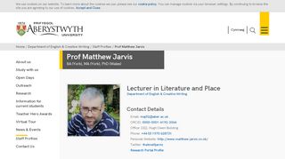 
Prof Matthew Jarvis - Aberystwyth University
