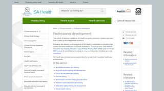 Professional development :: SA Health - Sa Health Online Training Portal