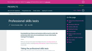 
                            7. Professional skills tests | Prospects.ac.uk - Qts Skills Test Booking Portal