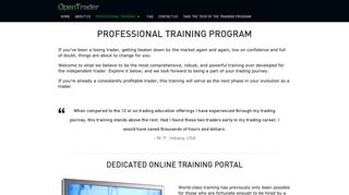 
                            1. Professional Training Program | OpenTrader | Professional Training ... - Open Trader Pro Training Portal