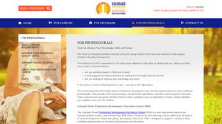 
                            5. Professionals - Colorado Shines - Colorado Shines Pdis Portal