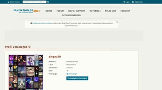 
                            5. Profil von alegna70 | FanFiktion.de - Fanfiktion Portal