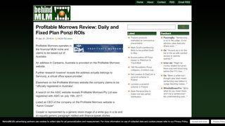 
                            7. Profitable Morrows Review: Daily and Fixed Plan Ponzi ROIs