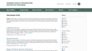
                            6. Program Sites « Summer Health Professions Education Program - Smdep Portal