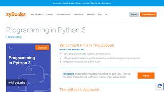 5. Programming in Python 3 - zyBooks - Zybooks Sign In