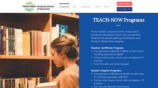 
                            3. Programs - TEACH-NOW Graduate School of Education - Teach Now Program Login