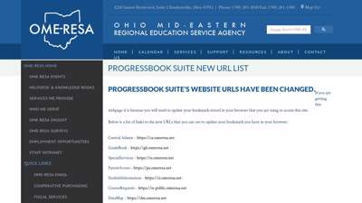 ProgressBook Suite New URL List - OME-RESA