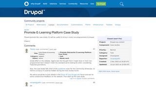 
Promote E-Learning Platform Case Study [#1856022] | Drupal ...  
