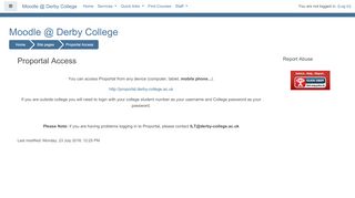 
                            3. Proportal Access - Moodle @ Derby College - Moodle Derby College Parent Portal