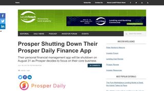 
                            8. Prosper Shutting Down Their Prosper Daily Finance App ... - Prosper Daily Portal