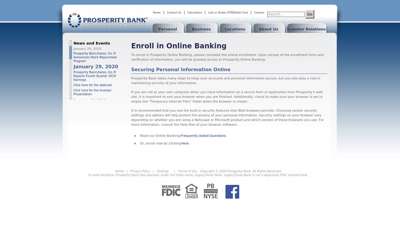 Prosperity Bank - NetBank Enrollment
