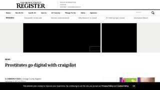 
                            4. Prostitutes go digital with craigslist – Orange County Register - Craigslist Orange County Portal