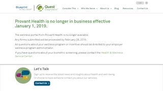
                            1. Provant Portal Message - Quest Diagnostics Health & Wellness - Provant Login