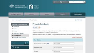 
                            3. Provide feedback | Translating and Interpreting Service (TIS National) - Tis Online Portal