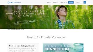 
                            6. Provider Connection Sign Up - CHOC Children's - Choc Provider Portal