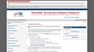 Provider Data Online - TRICARE Active Duty Dental Program - Addp Login