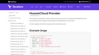 
                            14. Provider: HuaweiCloud - Terraform by HashiCorp - Huawei Cloud Service Portal