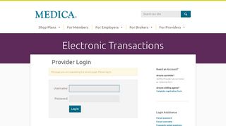 
Provider Login - Medica  
