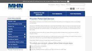 
                            7. Provider Portal Self Service | MHN - Ability Provider Portal
