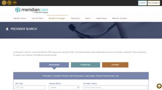 
Provider Search - Meridian Health Plan
