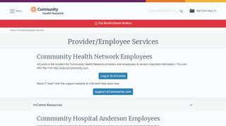 
                            1. Provider/Employee Login - Community Health Network - Ecommunity Employee Portal Portal