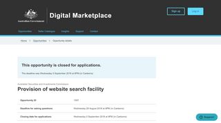 
                            5. Provision of website search facility - Digital Marketplace - Https Asicconnect Asic Gov Au Portal Portal Html