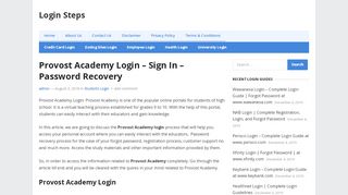 
                            3. Provost Academy Login - Sign In | Password Recovery | Login ... - Provost Academy Student Portal